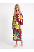 Hand Painted Rayon Off Shoulder Dress